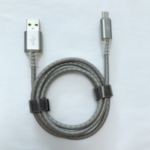 med LED Hurtig opladning Rundt USB-kabel til micro USB, Type C, iPhone lynopladning og synkronisering
