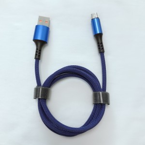 Hurtigopladning Rundflettet Micro til USB 2.0 datakabel til micro USB, Type C, iPhone lynopladning og synkronisering