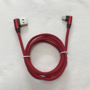 Flettet datakabel Hurtig opladning Rundt aluminiumshus USB-kabel til mikro USB, Type C, iPhone lynopladning og synkronisering