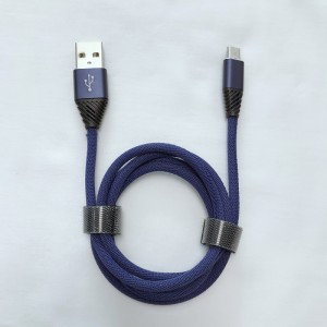 Flettet hurtigopladning Rundt aluminiumshus Flexbøjning USB-datakabel til mikro USB, Type C, iPhone lynafladning og synk