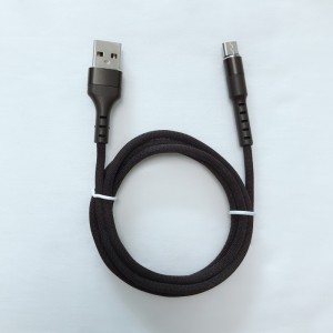 Hurtigopladning Rundt aluminiumshus flettet Flex-bøjning USB-datakabel til mikro USB, Type C, iPhone lynafladning og synk
