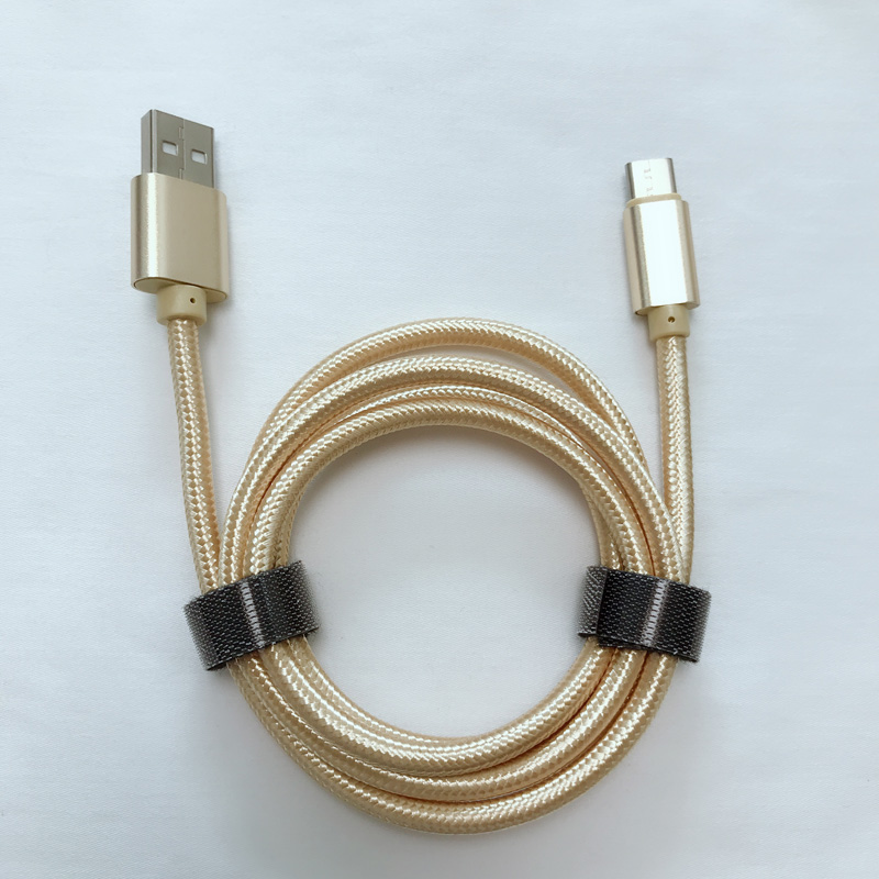 God pris Flettet hurtigopladning Rundt aluminiumshus USB-datakabel til mikro USB, Type C, iPhone lynafladning og synkronisering